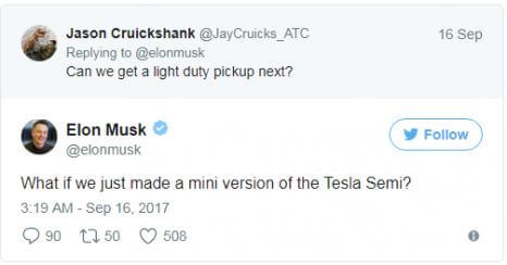Tesla зменшить свій тягач до пікапа